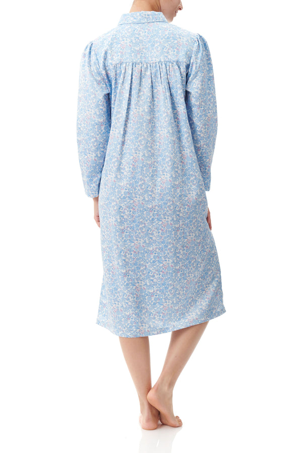 Mid nightie with yoke and collar