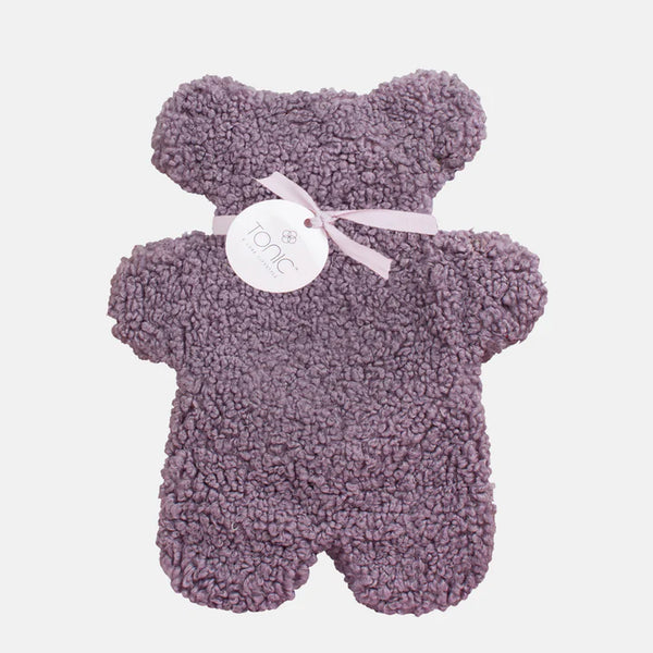 Boucle Bear Hot Water Bottle 1L Wisteria