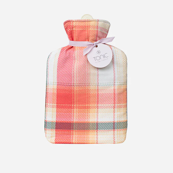 Flannel Check Hot Water Bottle 1L