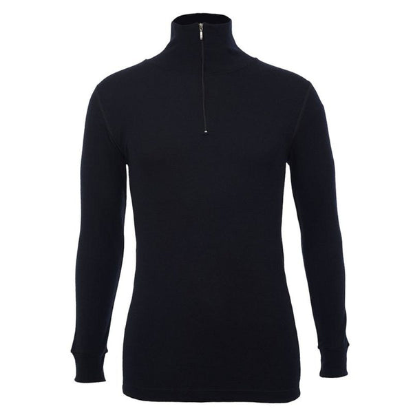 Unisex Long Sleeve Half Zip Front – Black