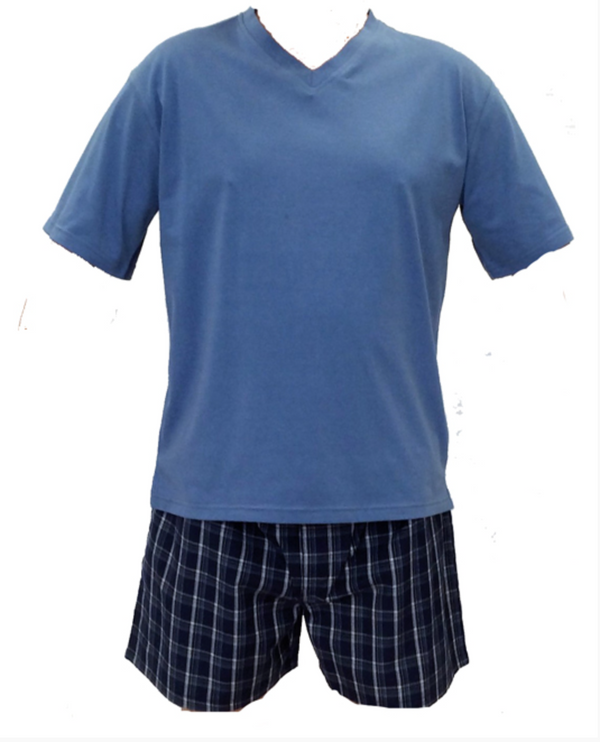 MENS PELACO PJS LIGHT BLUE SHORT PYJAMA SET (5307)