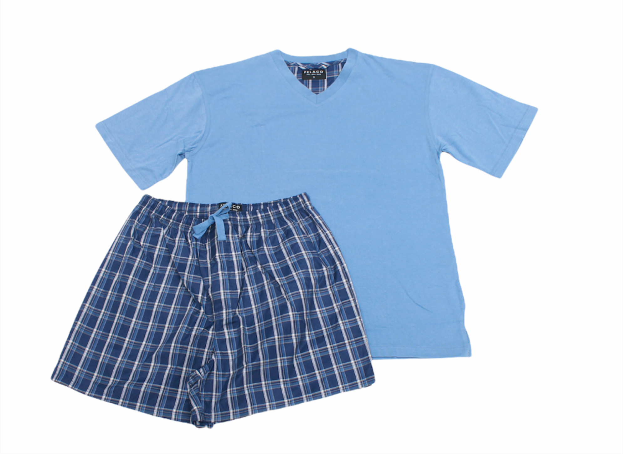MENS PELACO PJS LIGHT BLUE SHORT PYJAMA SET (5307) – MyNighty.com.au